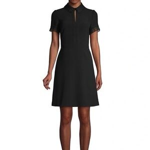 Karl Lagerfeld, black, stylish work dress cool collar, new with tags, size 16